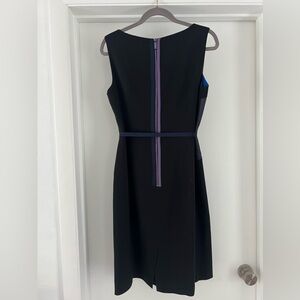 Tahari Little Black Dress w/ Satin and Ribbon Detail in Black, Blue, Purple 12